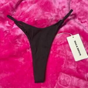 Zulu & Zephyr Rib Curve Thong Bikini NWT